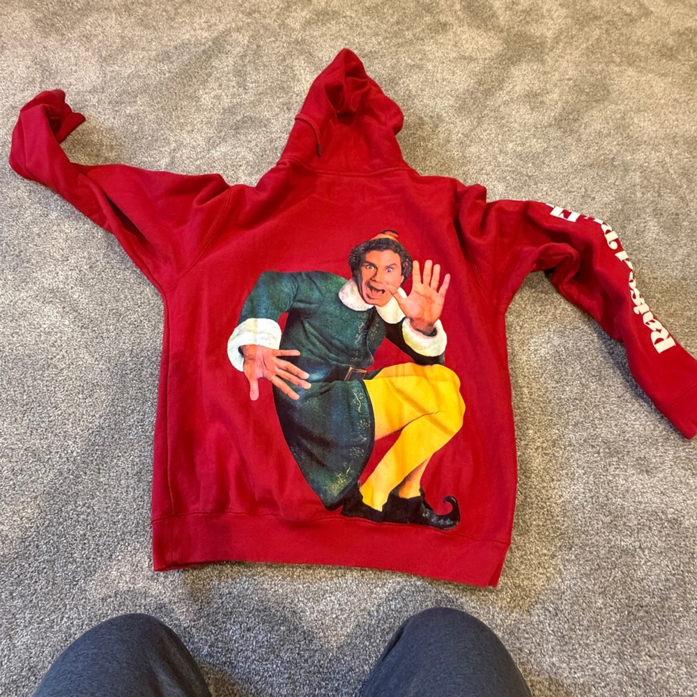 Red Holiday Hoodie XL MENS ELF HOODIE - Picture 5 of 6